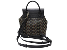 画像をギャラリービューアに読み込む, 極美品 GOYARD ゴヤール ミニリュック 3WAY アルパンミニ ヘリンボーン柄 ブラック ブラウン シルバー金具 中古 4b005903 