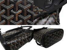 画像をギャラリービューアに読み込む, 極美品 GOYARD ゴヤール ミニリュック 3WAY アルパンミニ ヘリンボーン柄 ブラック ブラウン シルバー金具 中古 4b005903 