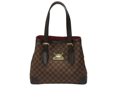 極美品 LOUIS VUITTON ルイヴィトン ハムステッドMM トートバッグ N51204 ダミエライン ダミエキャンバス ブラウン 中古 4b005908