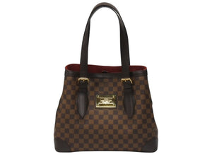 極美品 LOUIS VUITTON ルイヴィトン ハムステッドMM トートバッグ N51204 ダミエライン ダミエキャンバス ブラウン 中古 4b005908