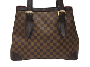 極美品 LOUIS VUITTON ルイヴィトン ハムステッドMM トートバッグ N51204 ダミエライン ダミエキャンバス ブラウン 中古 4b005908