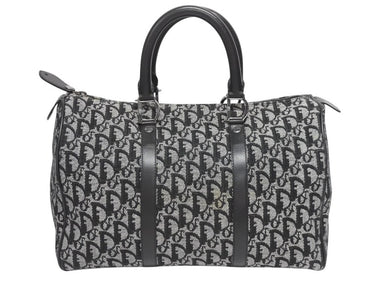 Christian Dior クリスチャンディオール トロッター ボストンバッグ ハンドバッグ ネイビー 美品 中古 4b005911