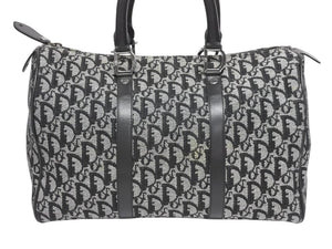 Christian Dior クリスチャンディオール トロッター ボストンバッグ ハンドバッグ ネイビー 美品 中古 4b005911