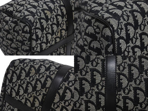 Christian Dior クリスチャンディオール トロッター ボストンバッグ ハンドバッグ ネイビー 美品 中古 4b005911