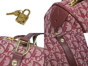 Christian Dior クリスチャンディオール トロッター ミニボストンバッグ ハンドバッグ レッド 美品 中古 4b005912