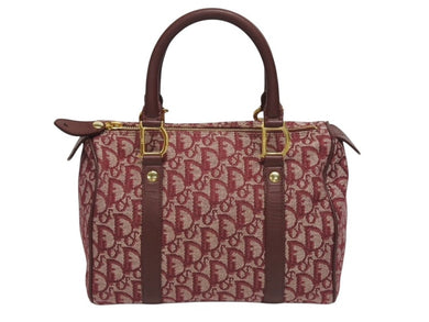 Christian Dior クリスチャンディオール トロッター ミニボストンバッグ ハンドバッグ レッド 美品 中古 4b005912