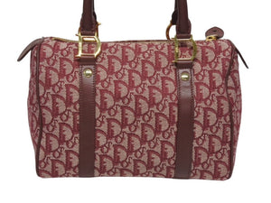 Christian Dior クリスチャンディオール トロッター ミニボストンバッグ ハンドバッグ レッド 美品 中古 4b005912