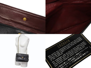 CHANEL シャネル マトラッセ25 Sフラップ Wチェーンショルダーバッグ 1番台 ココマーク ラムスキン ブラック ポーチ付き 美品 中古 4b005914