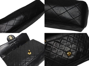 CHANEL シャネル マトラッセ25 Sフラップ Wチェーンショルダーバッグ 1番台 ココマーク ラムスキン ブラック ポーチ付き 美品 中古 4b005914