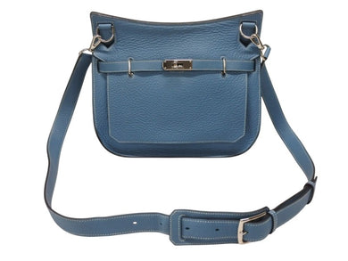 極美品 HERMES エルメス ショルダーバッグ ジプシエール28 □M シルバー金具 ブルージーン トリヨンクレマンス 中古 4b005915