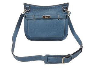 極美品 HERMES エルメス ショルダーバッグ ジプシエール28 □M シルバー金具 ブルージーン トリヨンクレマンス 中古 4b005915