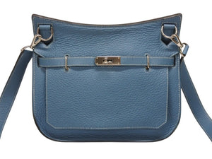 極美品 HERMES エルメス ショルダーバッグ ジプシエール28 □M シルバー金具 ブルージーン トリヨンクレマンス 中古 4b005915