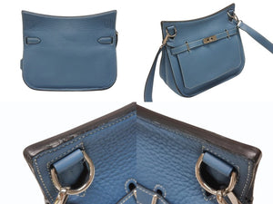 極美品 HERMES エルメス ショルダーバッグ ジプシエール28 □M シルバー金具 ブルージーン トリヨンクレマンス 中古 4b005915