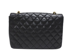 極美品 CHANEL シャネル ハーフムーン マトラッセ22 Sフラップ Sチェーンショルダーバッグ 0番台 ラムスキン ココマーク ブラック 中古 4b005919