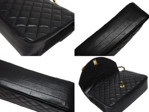 極美品 CHANEL シャネル ハーフムーン マトラッセ22 Sフラップ Sチェーンショルダーバッグ 0番台 ラムスキン ココマーク ブラック 中古 4b005919