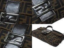 Load image into Gallery viewer, 極美品 FENDI フェンディ マンマバケット ワンショルダーバッグ 26424 ズッカ柄 キャンバス レザー ブラウン シルバー金具 中古 4b005921