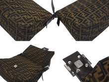 Load image into Gallery viewer, FENDI フェンディ マンマバケット ショルダーバッグ ズッカ柄 コットンキャンバス レザー ブラウン シルバー金具 美品 中古 4b005923