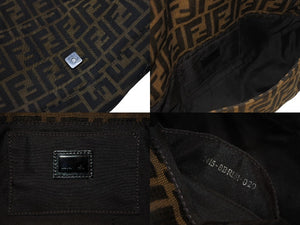 FENDI フェンディ マンマバケット ワンショルダーバッグ 26424 ズッカ柄 キャンバス レザー ブラウン ブラック シルバー金具 美品 中古 4b005924