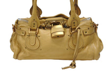 Load image into Gallery viewer, Chloe クロエ パディントン ショルダーバッグ ハンドバッグ 020651 5276 レザー ベージュ ゴールド金具 美品 中古 4b005929