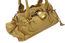 Load image into Gallery viewer, Chloe クロエ パディントン ショルダーバッグ ハンドバッグ 020651 5276 レザー ベージュ ゴールド金具 美品 中古 4b005929