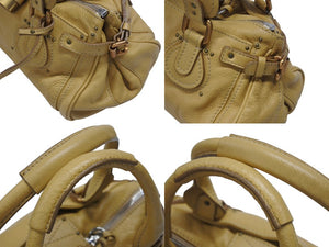 Chloe クロエ パディントン ショルダーバッグ ハンドバッグ 020651 5276 レザー ベージュ ゴールド金具 美品 中古 4b005929