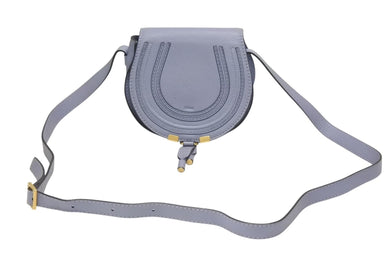 Chloe クロエ MARCIE SMALL SADDLE BAG マーシー スモールサドルバッグ CHC22AS680I3149V カーフスキン ブルー 美品 中古 4b005930