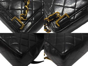 CHANEL シャネル マトラッセラムスキン チェーン スクエアリュック ココマーク ブラック ゴールド金具 美品 中古 4b005940