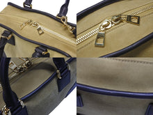 Load image into Gallery viewer, LOEWE ロエベ アナグラム ハンドバッグ ショルダーバッグ 2WAY アマソナ28 スウェード レザー ブラウン ベージュ 美品 中古 4b005941