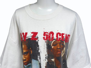 VINTAGE ヴィンテージ JAY-Z 50CENT ニューヨーク 入手困難 ROC 半袖Tシャツ ホワイト サイズL 美品 中古 4b005944