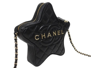 新品同様 CHANEL シャネル スターシェイプ チェーンショルダーバッグ AS4579 ランダム番台 ココマーク ラムスキン ブラック 中古 4b005951