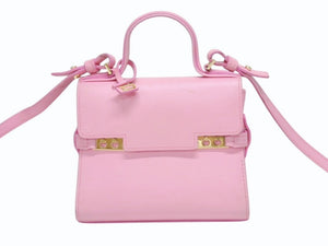 DELVAUX デルヴォー TEMPETE SMALL タンペート スモール 2WAYバッグ カーフレザー ピンク ゴールド金具 美品 中古 4b005952