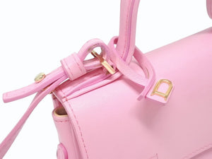 DELVAUX デルヴォー TEMPETE SMALL タンペート スモール 2WAYバッグ カーフレザー ピンク ゴールド金具 美品 中古 4b005952