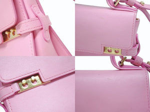 DELVAUX デルヴォー TEMPETE SMALL タンペート スモール 2WAYバッグ カーフレザー ピンク ゴールド金具 美品 中古 4b005952