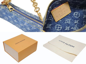 新品未使用 LOUIS VUITTON ルイヴィトン パピヨンMM ワンショルダーバッグ M46830 モノグラム デニム ブルー ゴールド金具 中古 4b005953