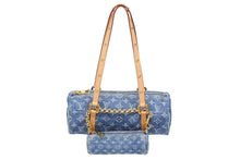Load image into Gallery viewer, 新品未使用 LOUIS VUITTON ルイヴィトン パピヨンMM ワンショルダーバッグ M46830 モノグラム デニム ブルー ゴールド金具 中古 4b005953
