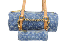Load image into Gallery viewer, 新品未使用 LOUIS VUITTON ルイヴィトン パピヨンMM ワンショルダーバッグ M46830 モノグラム デニム ブルー ゴールド金具 中古 4b005953