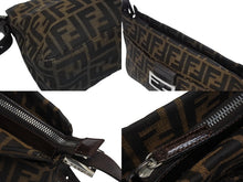 Load image into Gallery viewer, 極美品 FENDI フェンディ ズッカ柄 ワンショルダーバッグ ジャガードキャンバス レザー ブラウン ベージュ ブラック シルバー金具 中古 4b005964