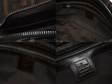 Load image into Gallery viewer, 極美品 FENDI フェンディ ズッカ柄 ワンショルダーバッグ ジャガードキャンバス レザー ブラウン ベージュ ブラック シルバー金具 中古 4b005964