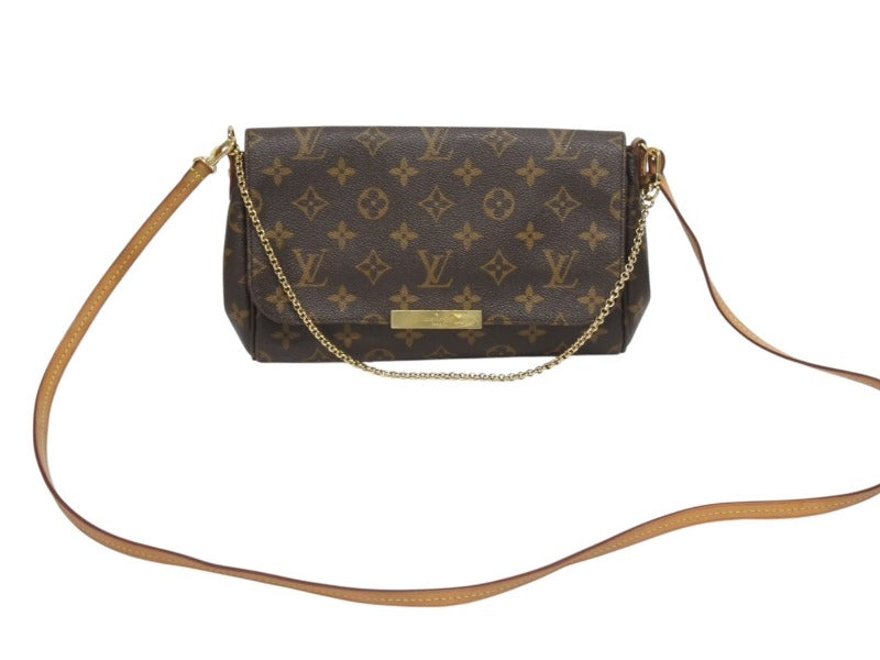 LOUIS VUITTON ルイヴィトン モノグラム フェイボリットPM ショルダーバッグ M40717 ブラウン ゴールド金具 美品 中古 4b005966