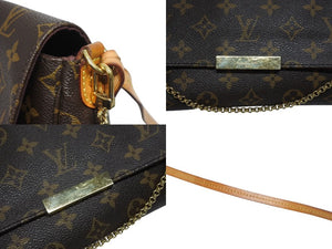LOUIS VUITTON ルイヴィトン モノグラム フェイボリットPM ショルダーバッグ M40717 ブラウン ゴールド金具 美品 中古 4b005966
