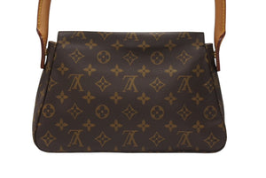 極美品 LOUIS VUITTON ルイヴィトン モノグラム ミニルーピング ショルダーバッグ M51147 PVC レザー ブラウン 中古 4b005970