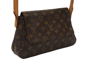 極美品 LOUIS VUITTON ルイヴィトン モノグラム ミニルーピング ショルダーバッグ M51147 PVC レザー ブラウン 中古 4b005970