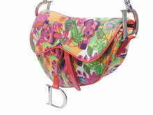 Load image into Gallery viewer, 極美品 Christian Dior クリスチャンディオール サドルバッグ ワンショルダーバッグ 01RU 1004 フラワー 総柄 ガリアーノ期 中古 4b005974