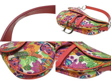 Load image into Gallery viewer, 極美品 Christian Dior クリスチャンディオール サドルバッグ ワンショルダーバッグ 01RU 1004 フラワー 総柄 ガリアーノ期 中古 4b005974