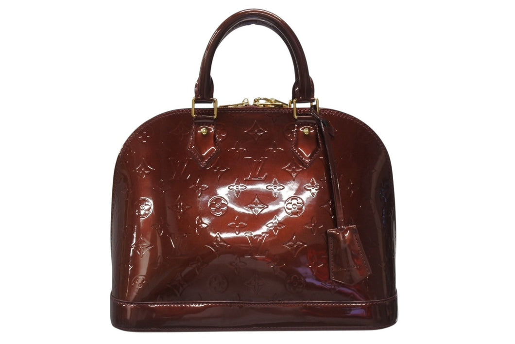 LOUIS VUITTON ルイヴィトン アルマPM ハンドバッグ M91691 モノグラム ヴェルニ ルージュフォーヴィスト ゴールド金具 美品 中古 4b005975