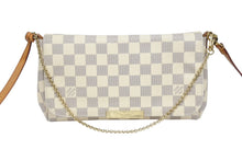 Load image into Gallery viewer, LOUIS VUITTON ルイヴィトン フェイボリットPM ショルダーバッグ N41277 ダミエ アズール PVC レザー ホワイト グレー 美品 中古 4b005976
