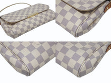 Load image into Gallery viewer, LOUIS VUITTON ルイヴィトン フェイボリットPM ショルダーバッグ N41277 ダミエ アズール PVC レザー ホワイト グレー 美品 中古 4b005976