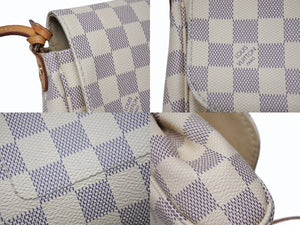 LOUIS VUITTON ルイヴィトン フェイボリットPM ショルダーバッグ N41277 ダミエ アズール PVC レザー ホワイト グレー 美品 中古 4b005976