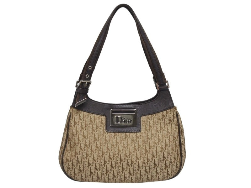 Christian Dior クリスチャンディオール ワンショルダーバッグ 57-BM-0065 トロッター柄 キャンバス レザー ガリアーノ期 美品 中古 4b005979