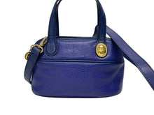 画像をギャラリービューアに読み込む, CHRISTIAN DIOR クリスチャンディオール 2WAY ハンドバッグ ショルダーバッグ WS13644 レザー ブルー ゴールド金具 美品 中古 4b005980 
